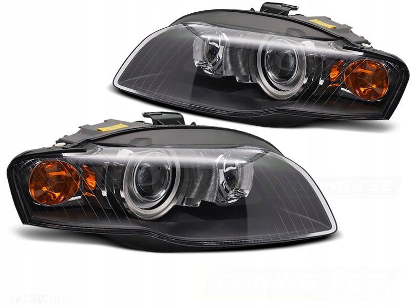 Reflektory Lampy kpl Bi-Xenon Tuning Black Czarne Depo Audi a4 b7 8e 2004- - 1