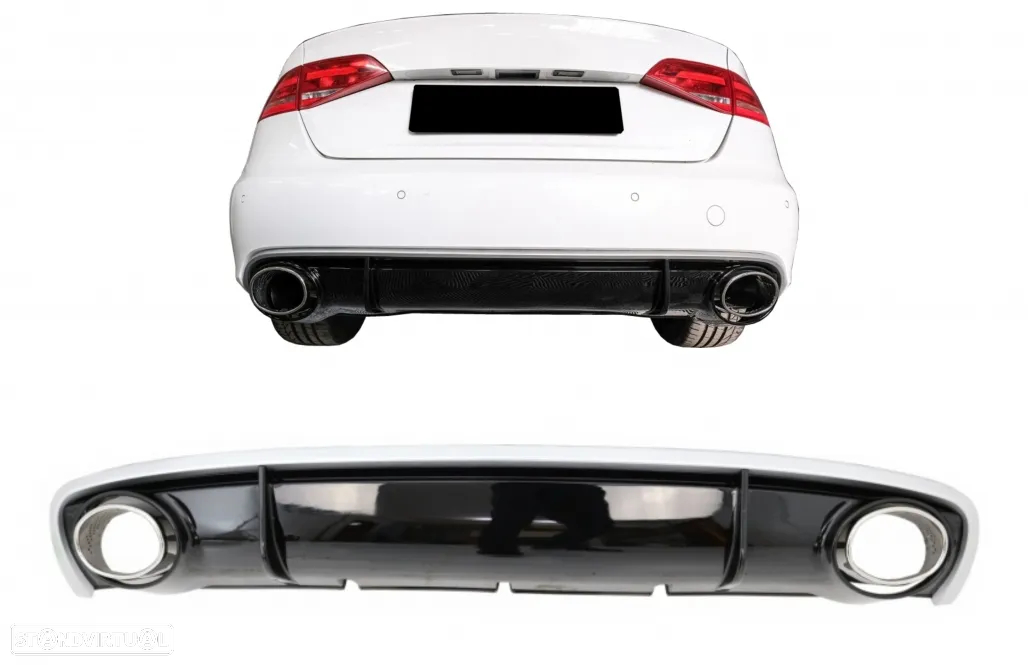 Difusor com Ponteiras Audi A4 B8.5 (2012 a 2015) Look Rs4 - 9