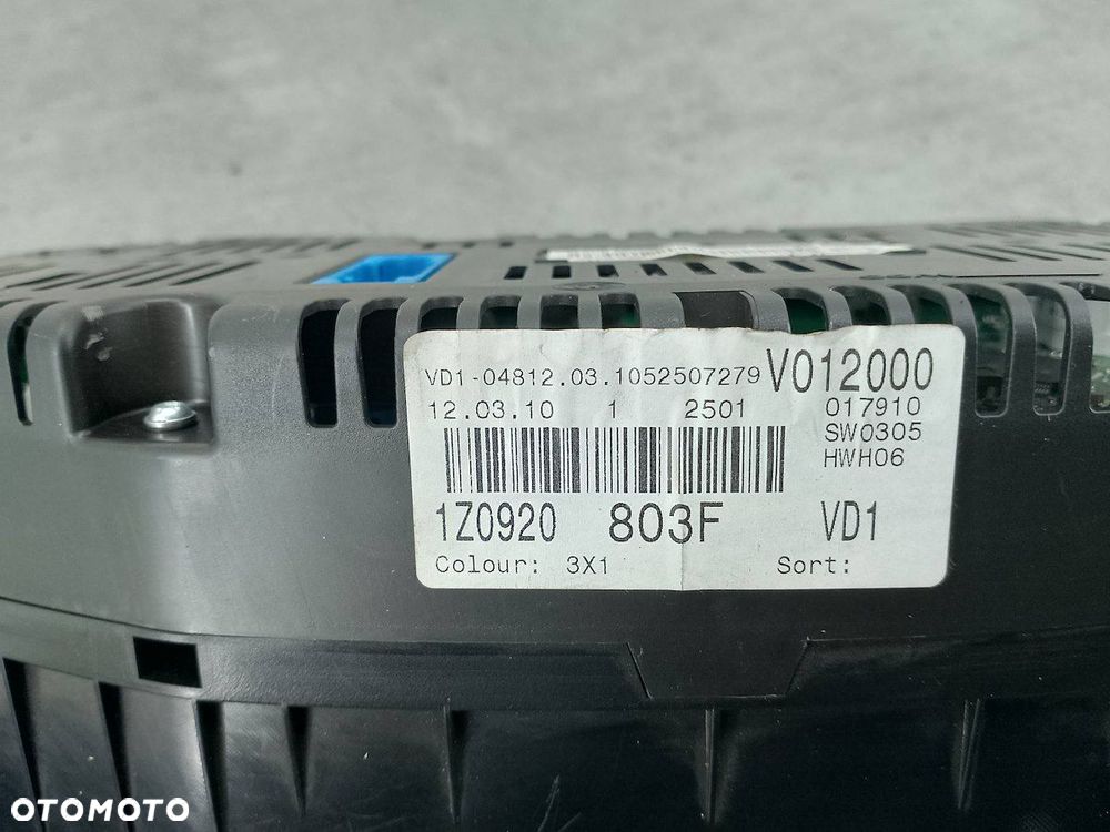 LICZNIK SKODA OCTAVIA II FL 1Z0920803F A2C53366231 1.6 MPI - 5