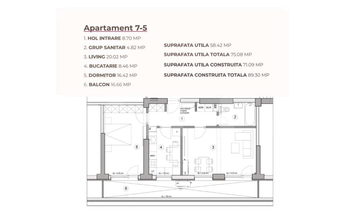 Apartament 2 camere, 75.08 mp, ansamblu 0% Comision Achizitie, Calea S — fotografia 3