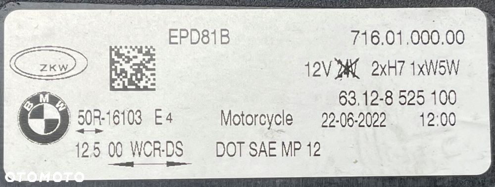 BMW R1200GS R 1200 GS K50 K51 LAMPA PRZÓD PRZEDNIA 8525100 22.06.22 12:00 - 8