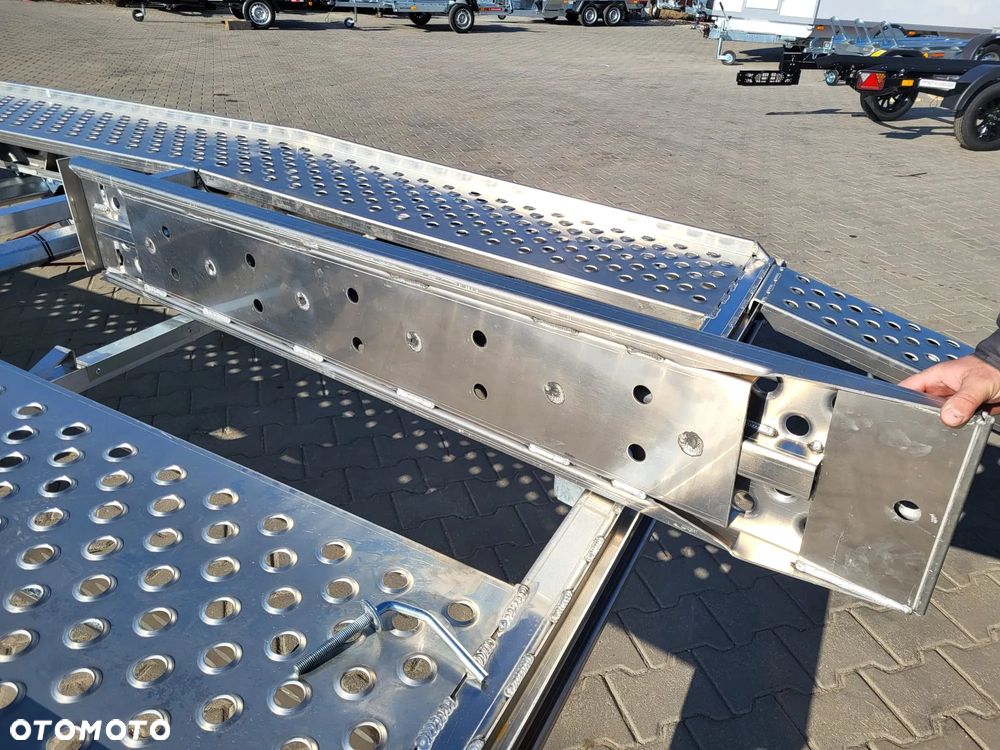 MAZZO Laweta 450x205cm DMC 2700kg raz łamana, MASA WŁASNA TYLKO 420kg, aluminiowa z najazdami i kołem zapasowym - 21