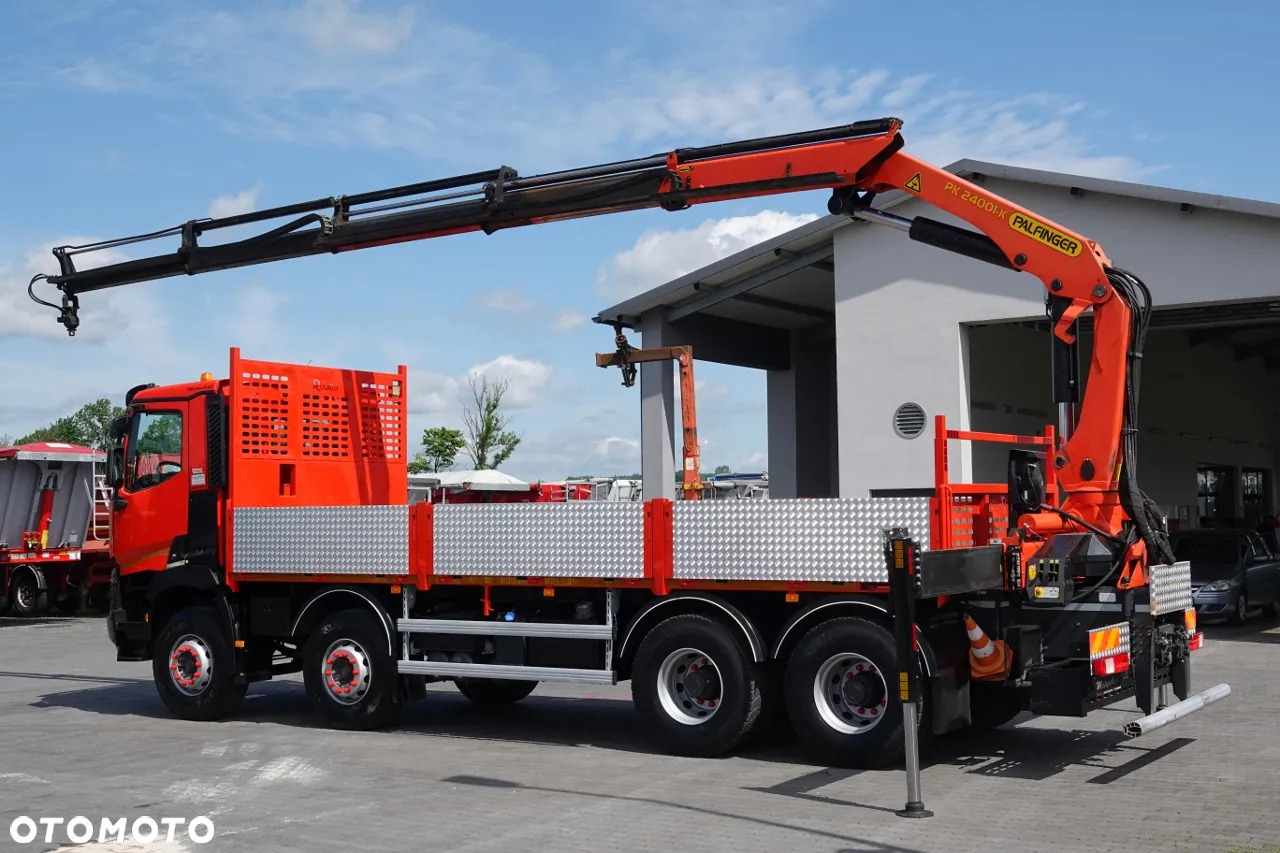 Renault C 430 / 8x4 / SKRZYNIOWY 7 M + HDS PALFINGER PK 24001-K C / WYSÓW 12,5M / STEROWANIE RADIOWE / WIDŁY / ROTATOR / SPROWADZONY - 4