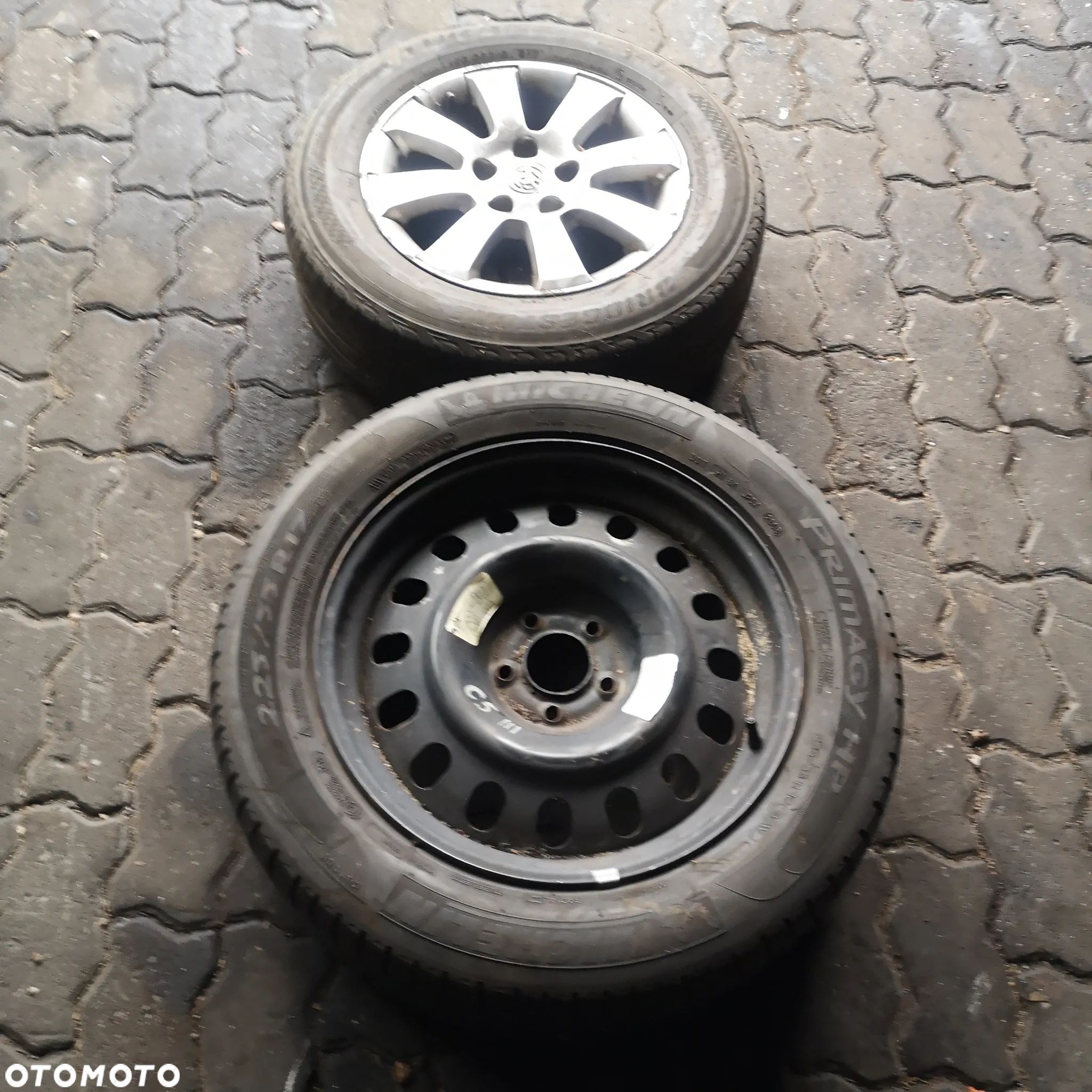 KOŁO ZAPASOWE STALOWE CITROEN III C5 R17" OPONY 225/55/R17 Z FELGAMI 17 ROZSTAW 5X108, KOŁO ALUMINIOWE OPEL R15 OPONY 195/65/R15 Z FELGAMI 15 ROZSTAW 5 ŚRUB - 1
