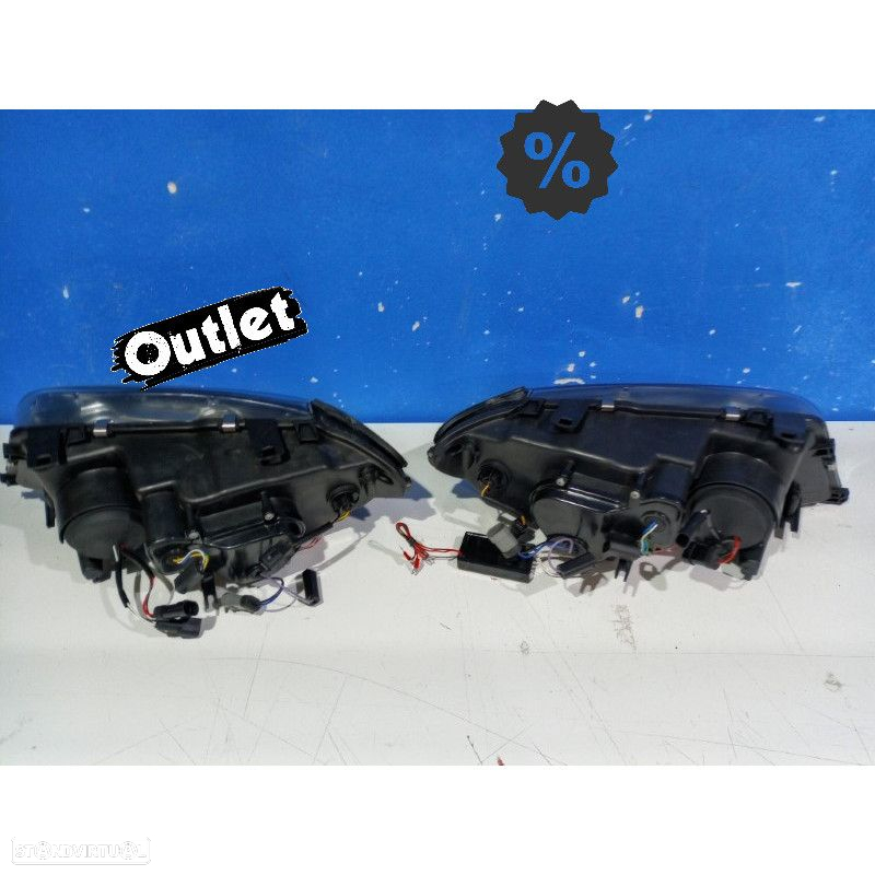 R144941C6 FARÓIS XENON BMW E46 2 PORTAS 03-06 OLHOS DE ANJO CCFL FUNDO NEGRO - 4
