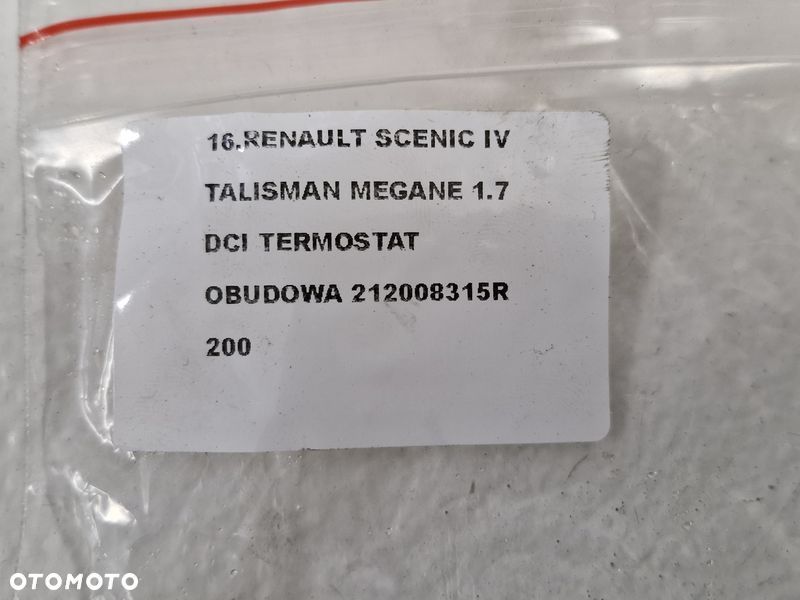 RENAULT MEGANE SCENIC 4 IV TALISMAN 1.7 DCI TERMOSTAT OBUDOWA 212008315R - 7