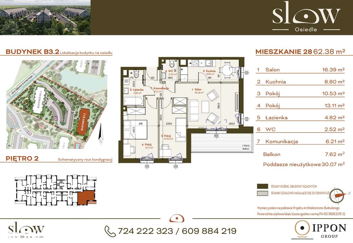 Mieszkanie z poddaszem, ponad 90m2. Osiedle SLOW B3.2_M28 - Pełny obrazek: 5/13