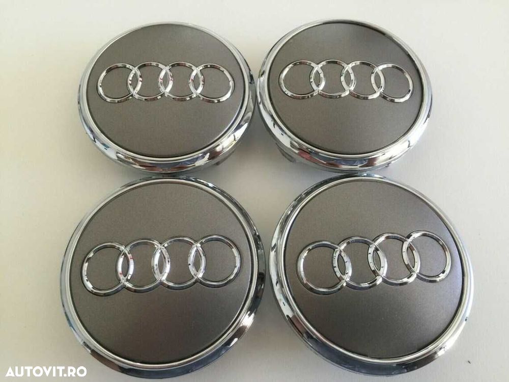 Capace Roti Sigle Embleme Jante AUDI 69MM 4B0601170A Emblema Negru/Gri - 6