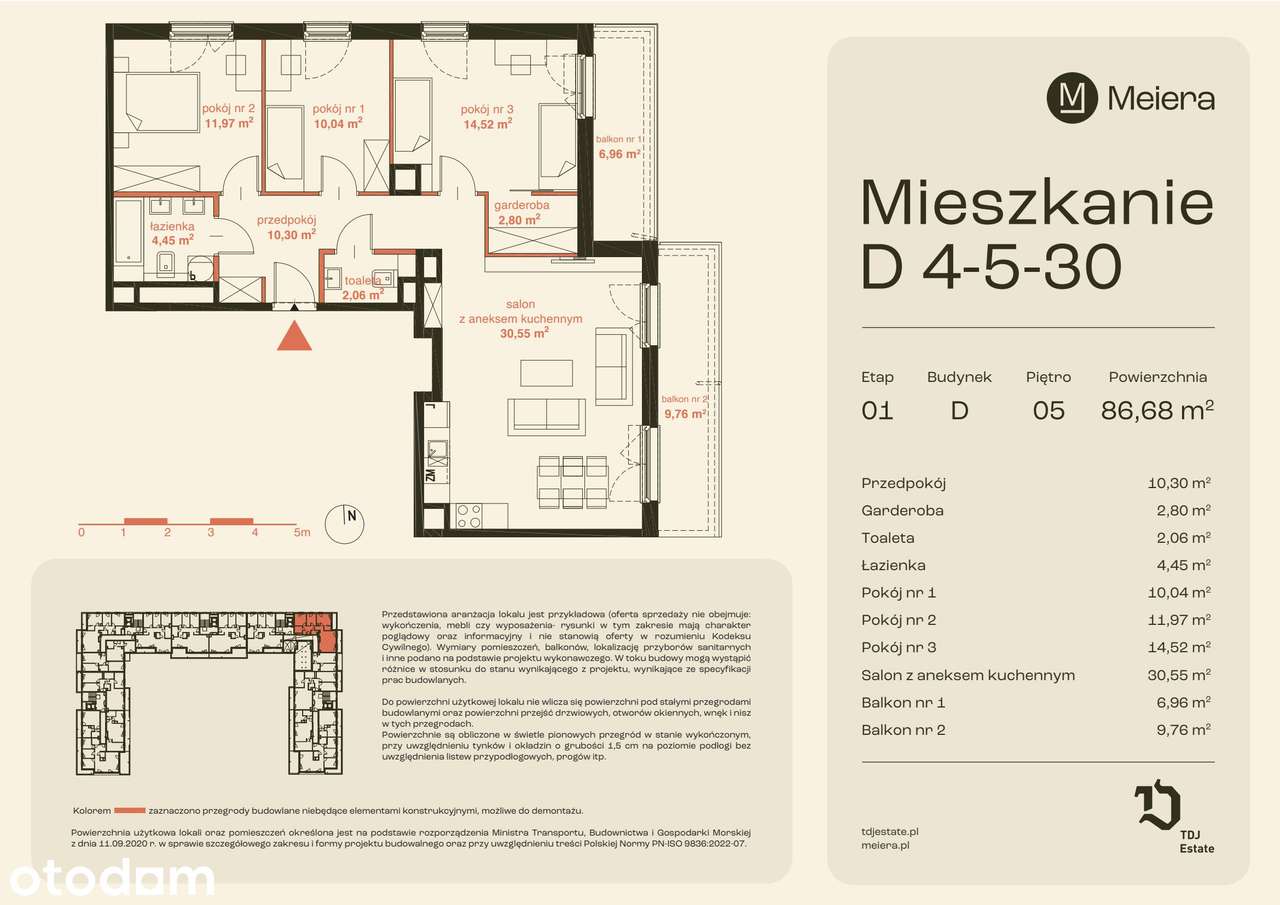 4-pokojowe mieszkanie 86m2 + 2 balkony - Pełny obrazek: 2/13