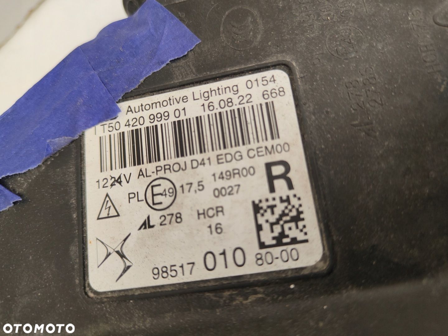 CITROEN DS4 C4 PÓŁ LED KOMPLET LAMP PRZÓD 9851700780, 9851701080 - 7
