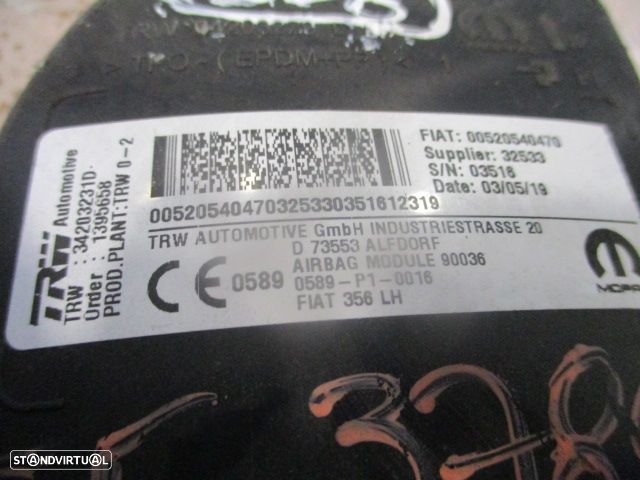 Airbag Banco 34203231D 00520540470 FIAT TIPO 2 FASE 2 2020 1.3JTD 95CV 5P BRANCO ESQ - 4