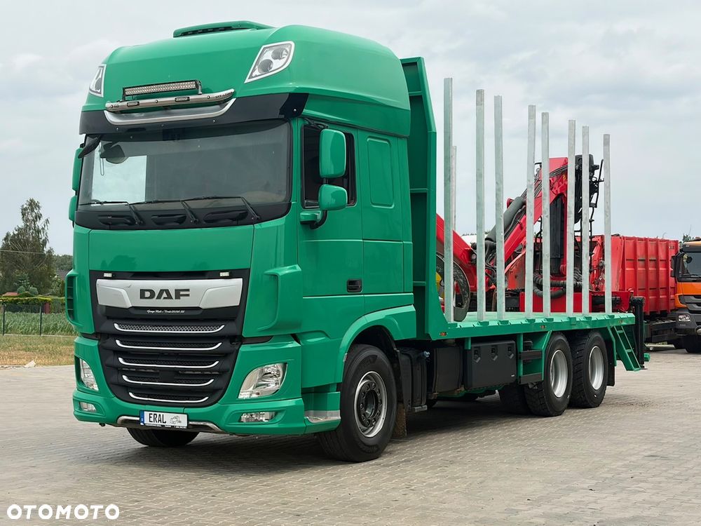 DAF XF 530 Palfinger Epsilon 6x4 do Lasu Drewna Stos Kłoda Dłużyca Opony 100%