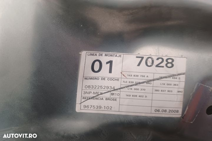 Macara geam spate stanga electrica 1K0959704AG  1K9839756A 1K9839402D - 2