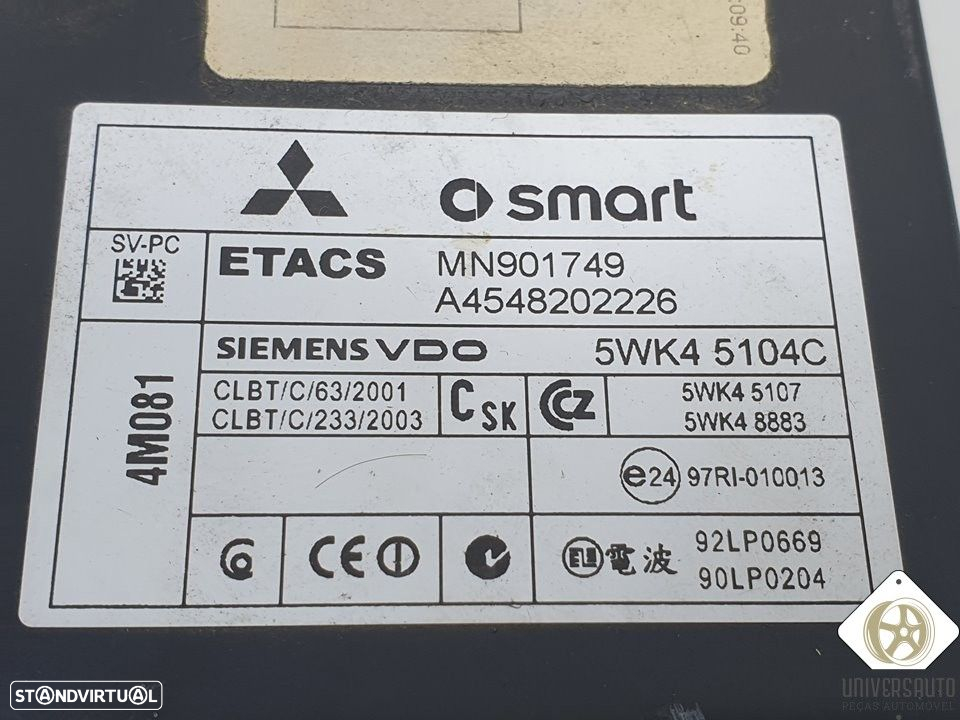 MODULO ELECTRONICO SMART FORFOUR 2005 - 3