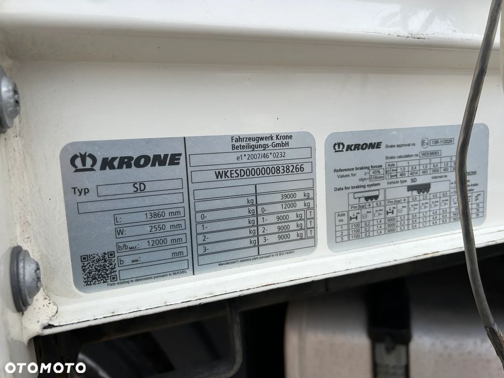 Krone FIRANKA / NOWE OPONY DUNLOP / OŚ PODNOSZONA / BARDZO ŁADNA RAMA / OSIE KRONE / DWA KOŁA ZAPASOWE / NACZEPA 2018 ROK !! - 8