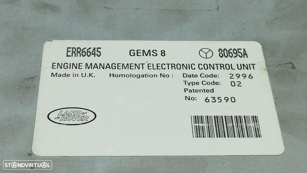 CENTRALINA DO MOTOR UCE LAND ROVER RANGE ROVER (LP) HSE (165KW) - 6