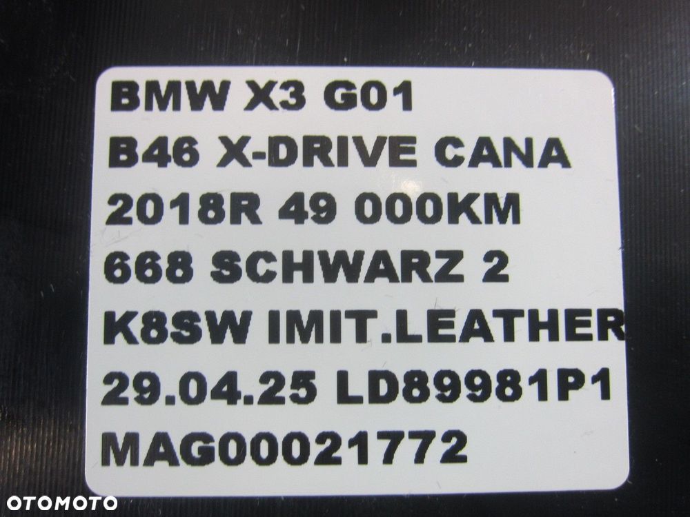 BMW X3 G01 G02 M F97 SCHOWEK PASAŻERA CZARNY 51167941045 7941045 9363451 - 9
