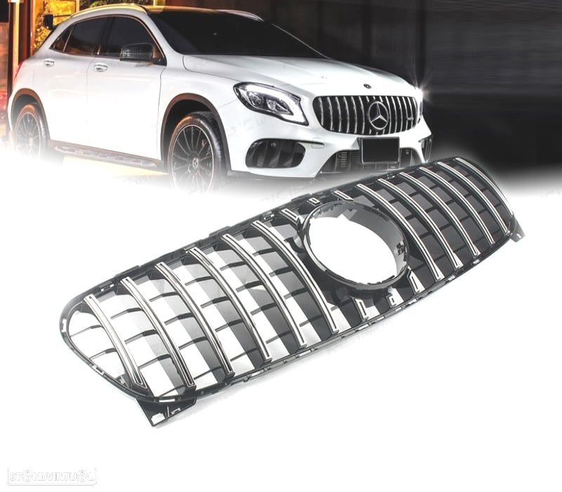 GRELHA FRONTAL MERCEDES GLA X156 2017- PRETO CROMADO LOOK AMG GT - 5