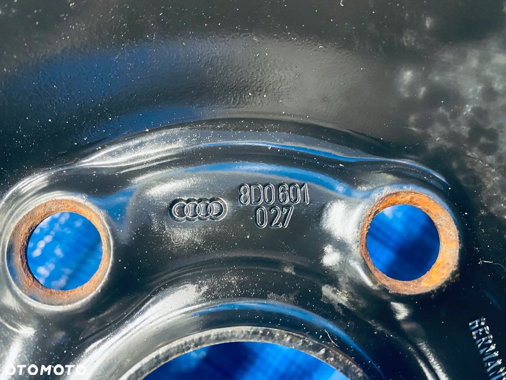 KOŁO ZAPASOWE DOJAZDOWE FELGA STALOWA 6J X 15" 5x112  57,1MM  ET 45 8D0601027 ; OPONA MICHELIN 195/65R15 ; AUDI OE A2 A3 A4 SKODA SUPERB III YETI VW PASSAT B5 B6 B7 B8 B9 - 8