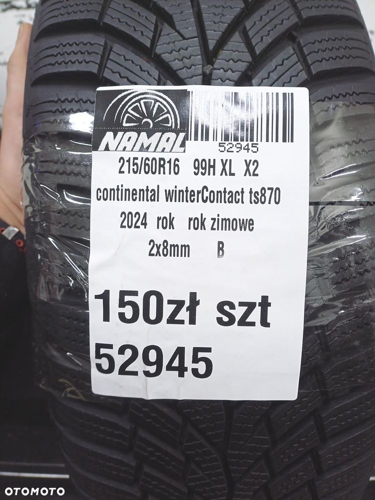 2x 215/60R16 continental 2024 opony zimowe 8mm 52945 - 9