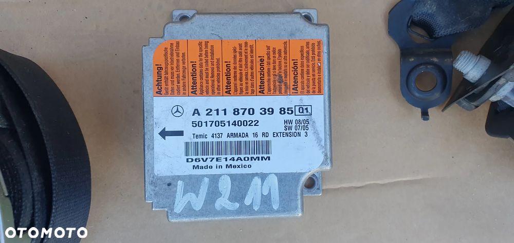 Konsola AIRBAG pasy poduszki sensor Mercedes E-Klasa W211 - 10