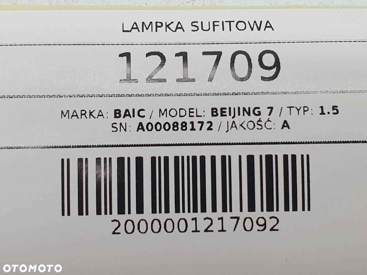 LAMPKA PODSUFITKI KABINY BAIC BEIJING 7 X75 2024 A00088172 - 5