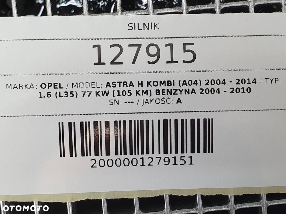 SILNIK KOMPLETNY 1.6 16V Z16XEP ECOTEC OPEL ASTRA H III - 7
