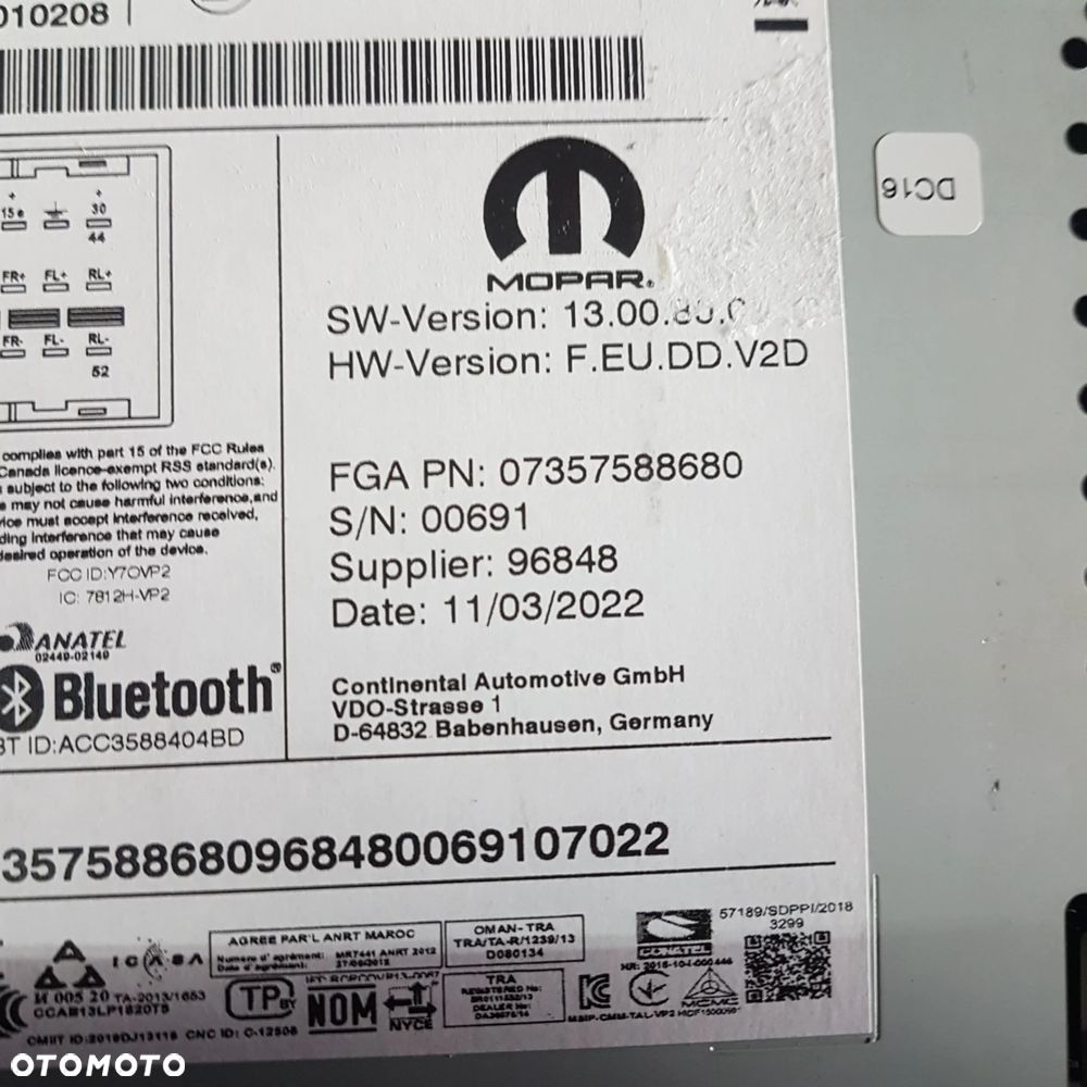 radio navi nawigacja 07357588680 ducato boxer jumper movano proace max NOWE ORYGINAŁ + KODY RADIA FOLJA NA EKRANIE - 20