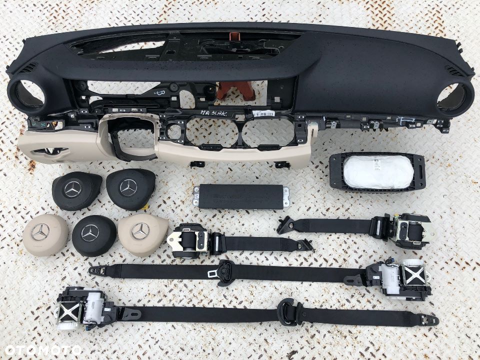 MERCEDES E CLS W213 W238 W257 DESKA KONSOLA KOKPIT PULPIT PÓŁKA PARAPET PODUSZKI AIRBAG PASY PAS !!! - 1