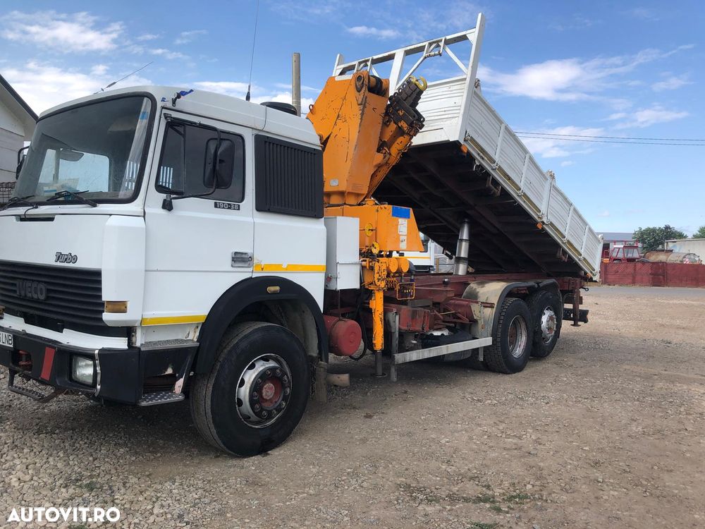 Iveco Turbostar 190.38 Camion Basculabil cu Macara - 2
