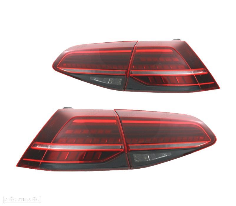 FAROLINS LED VOLKSWAGEN VW GOLF 7 7.5 12-20 INDICADORES DINÂMICOS VERMELHO - 1