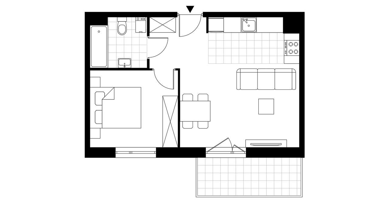 2-pokojowe mieszkanie 41m2 + balkon - Pełny obrazek: 3/14