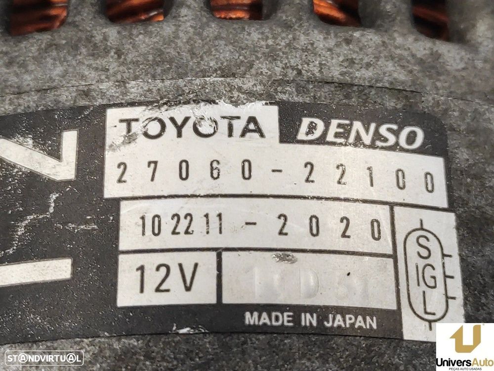 ALTERNADOR TOYOTA COROLLA VERSO 2002 -2706022100 - 1
