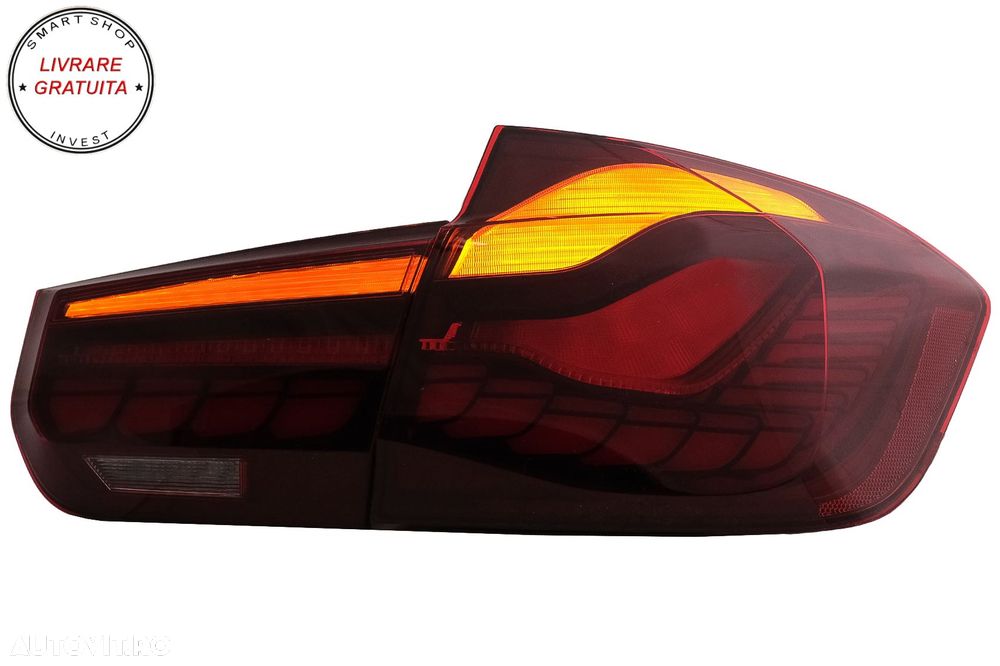 Stopuri OLED BMW Seria 3 F30 (2011-2019) F35 F80 Rosu Clar M4 Design cu Semnal Din- livrare gratuita - 13