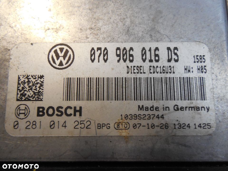 KOMPUTER SILNIKA VW T5 2.5TDI 070906016ds 0281014252 - 1