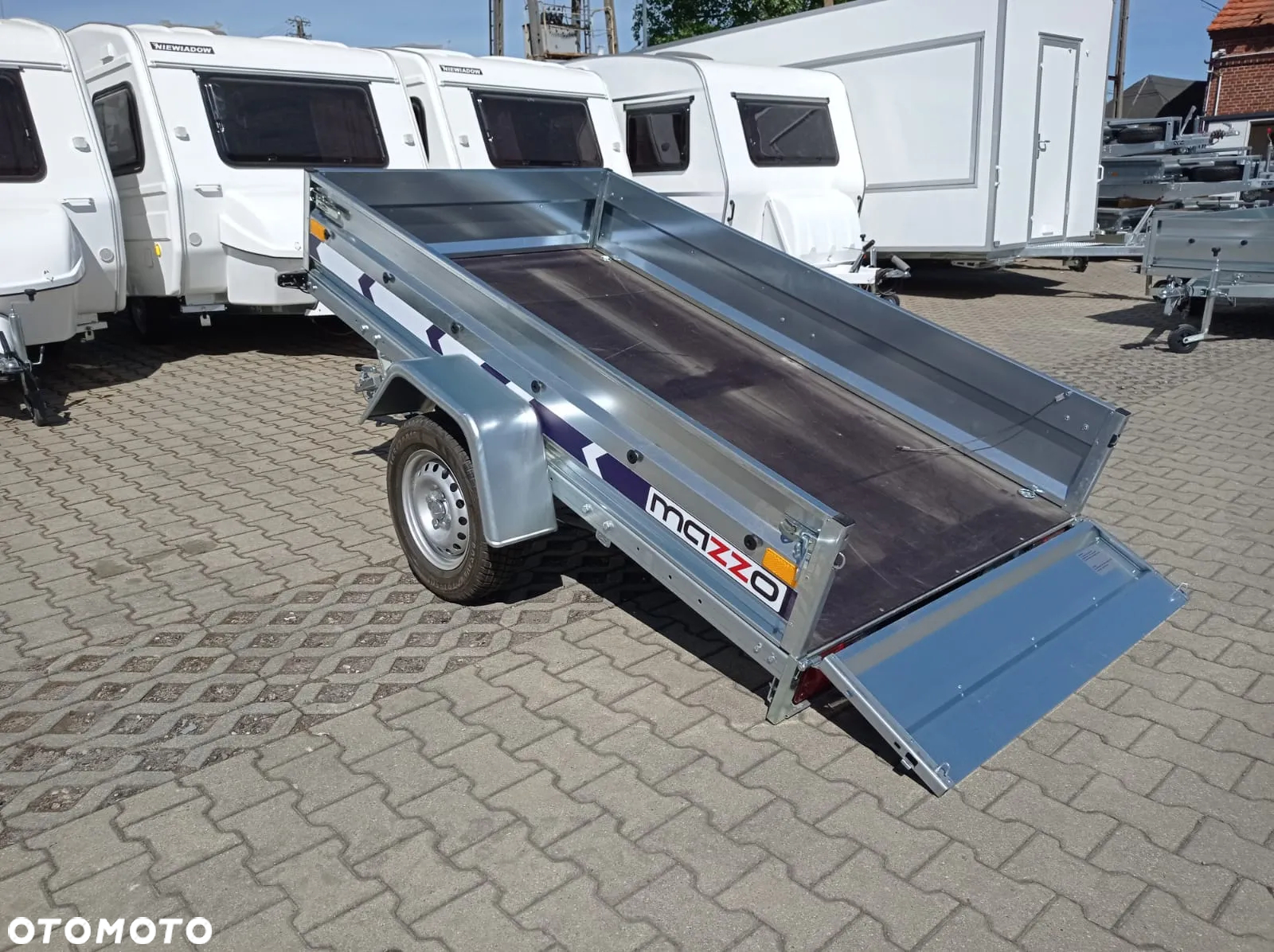 Niewiadów DOSTAWA! Przyczepka lekka wym. 232x132x35, BG7323YU UCHYLNA, resor i amortyzator! Otwierane i demontowalne burty przód/tył, kat.B - 13