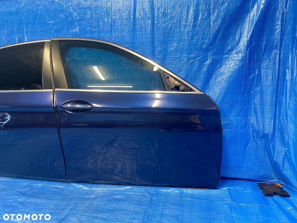 BMW F10 F11 DRZWI PRAWE PRAWY PRZÓD PRZEDNIE TYŁ TYLNE NIEBIESKIE A76 TIEFSEEBLAU  KOMPLETNE LAKIER ORYGINAŁ - 7