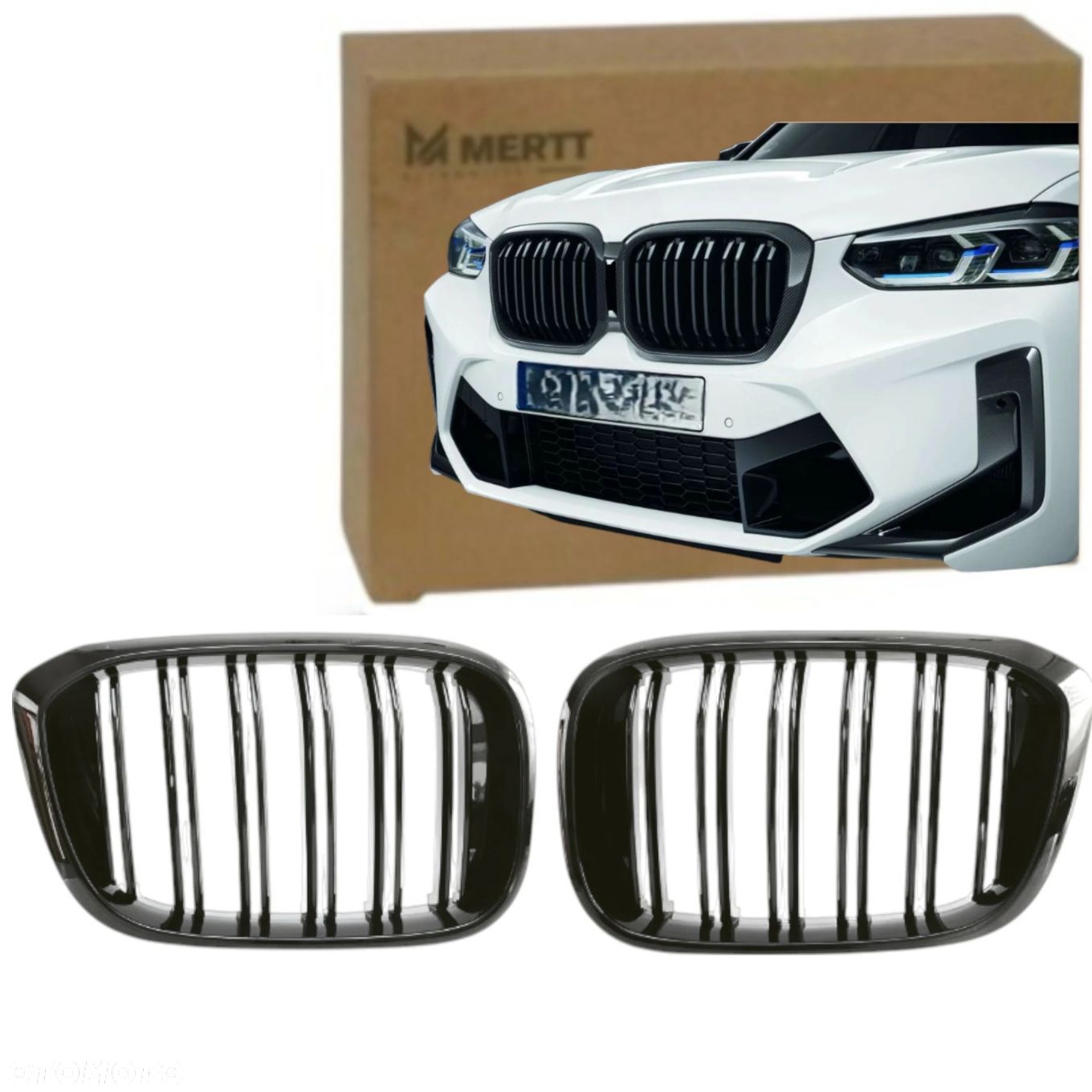 Atrapa Nerki Grill Czarny Połysk 2szt M-Performance BMW X3 G01 X4 G02 - 1