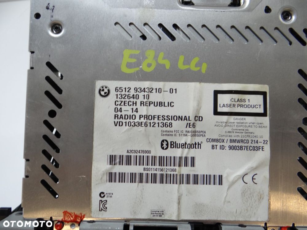 RADIO PROFESSIONAL BMW X1 E84  E60 E90 CI 9343210 (19292895) - 4