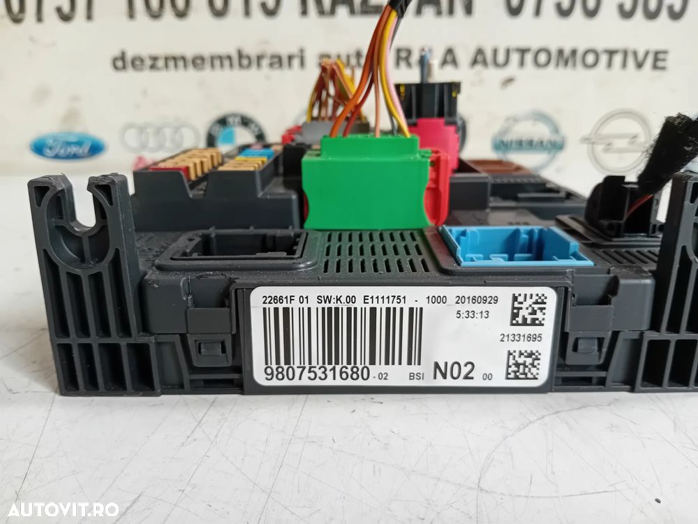 Panou Sigurante Modul BSI Peugeot 208 301 C3 An 2012-2019 Cod 9807531680 Motor 1.6 Hdi BH02 - 5