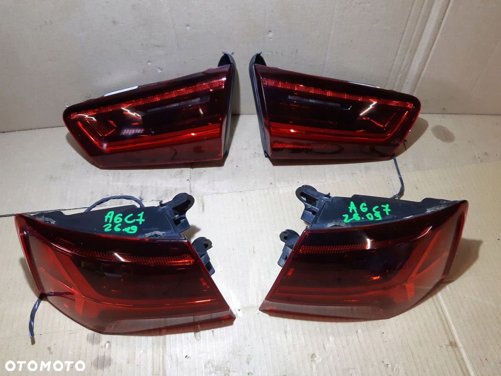 AUDI A6 C7 LIFT SEDAN LAMPY LAMPA LEWA PRAWA LED TYŁ KOMPLET CIEMNE - 2