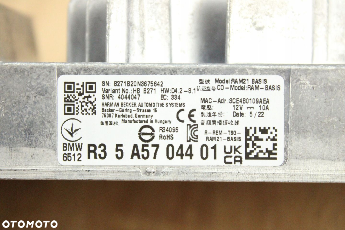 ORYGINALNY WZMACNIACZ HIFI BMW G26 G30 G11 G05 G07 5A57044 17km - 6