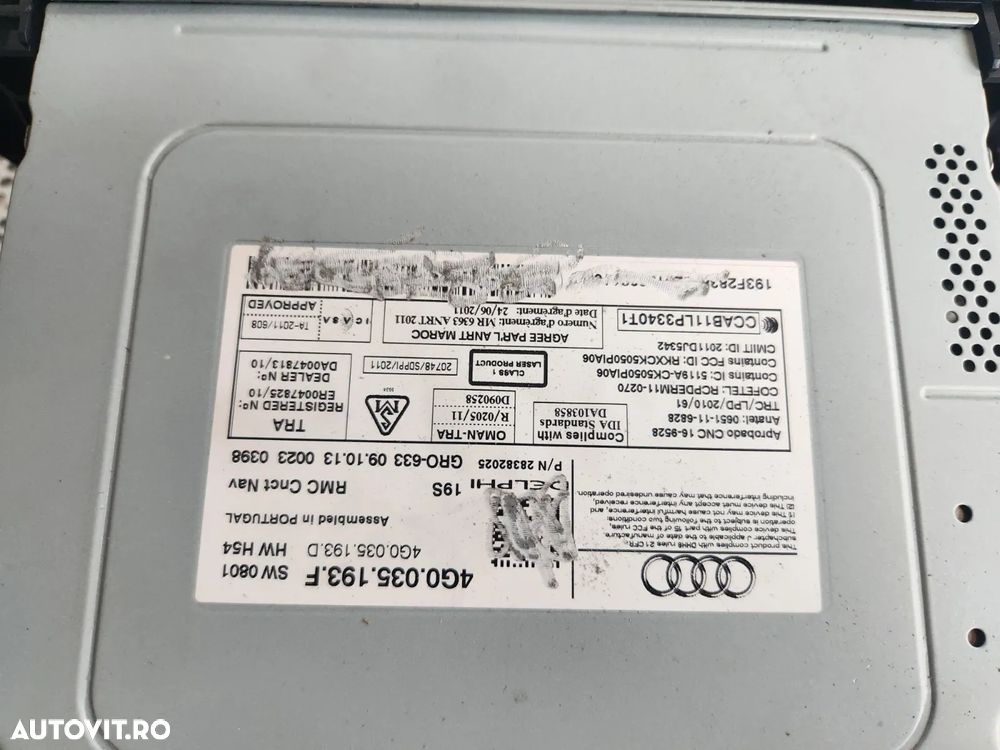 Modul Unitate Navigatie MMI RMC NAV PLUS Audi A6 C7 A7 Dupa 2012 Cod 4G1035192C 4G1035192A - Dezmembrari Arad - 7