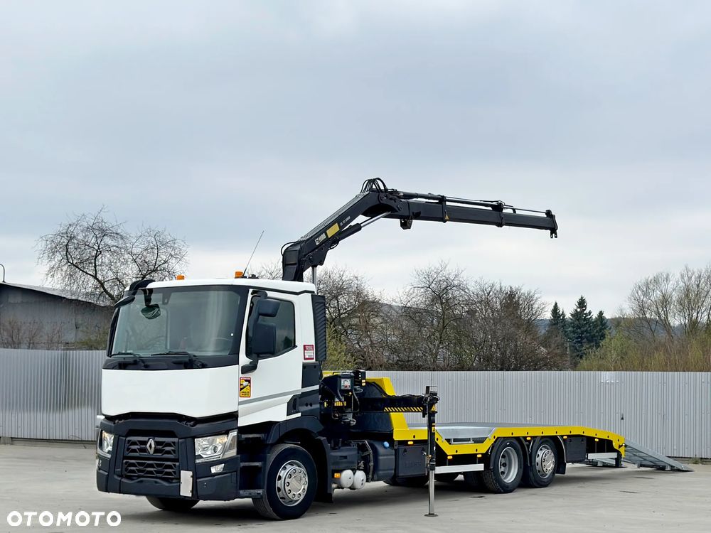 Renault T 380 * LAWETA 7,50 m * HIAB 111 B - 2 HIDUO + PILOT * STAN BDB - 2