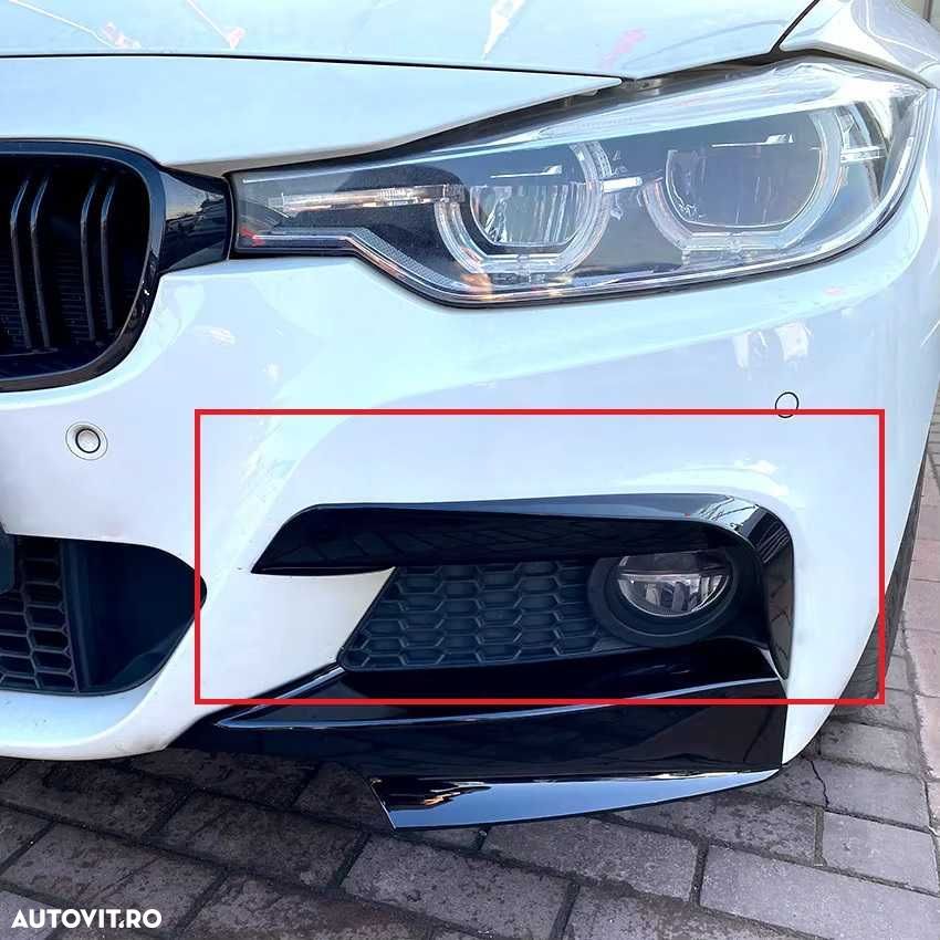 Extensii Prelungiri Bara Fata M BMW F30 F31, Lip Splitere Negru Lucios - 2