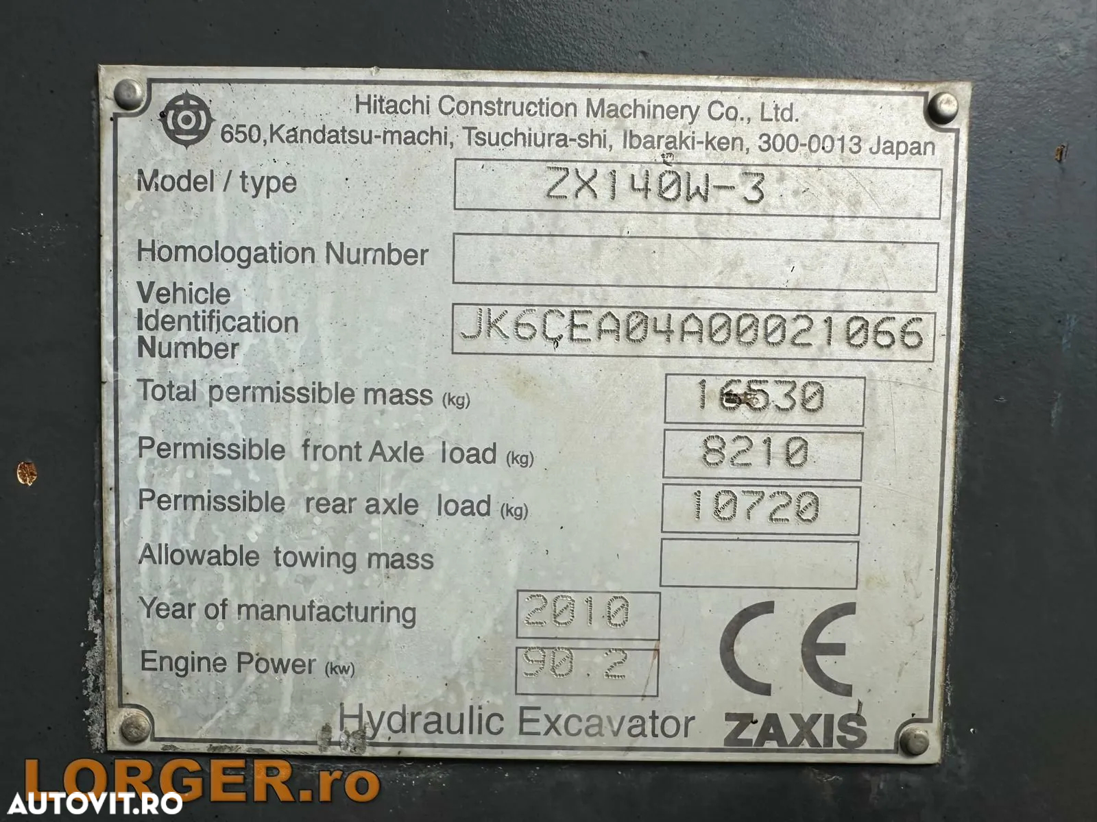 Hitachi ZX 140W-3 - 7