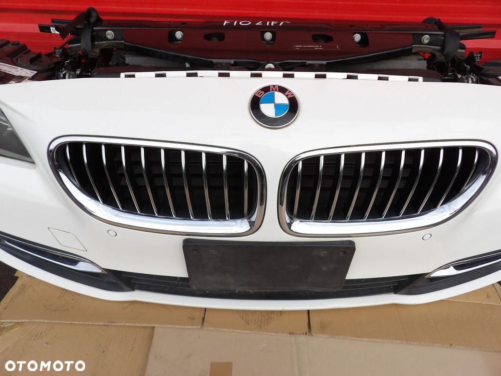 BMW - F10 - LIFT - KOMPLETNY PRZÓD , MASKA , BŁOTNIKI , PAS PRZEDNI , LAMPY , ZDERZAK  - FRONT - KOLOR ALPINEWEISS 3 - 3