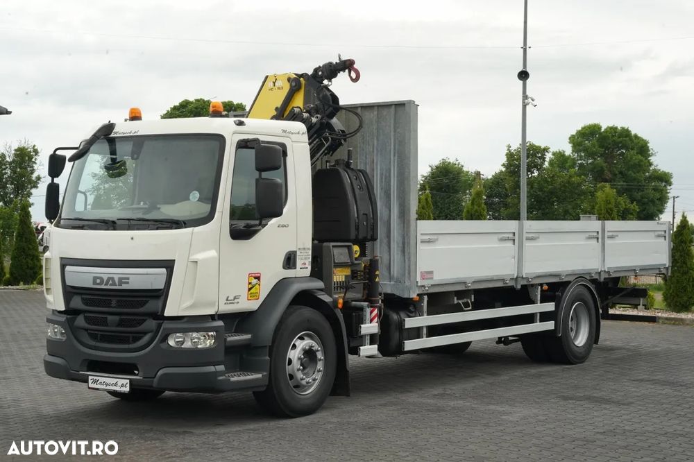 DAF LF 260 / 4X2 / LIVRARE - 7.30 + HDS HYVA HC 153 / RADIOCOMANDĂ / ROTATOR / AUTOMATĂ / EURO 6 - 9