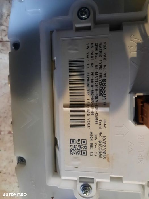 ceasuri bord peugeot 208 peugeot 2008 model europa cod 9808559180 - 3