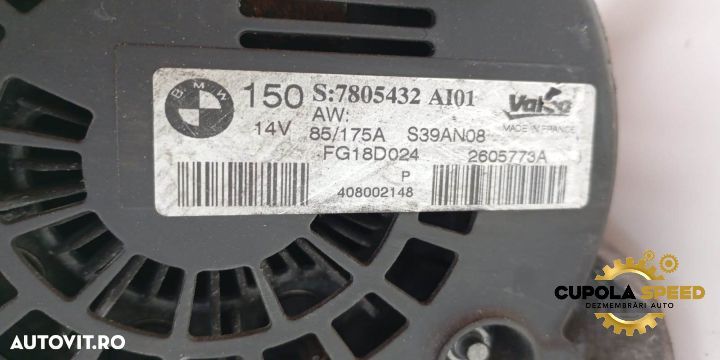 Alternator 3.0D N57D30A 245Cp 7805432 BMW Seria 5 F10 [2009 - 2013] - 2
